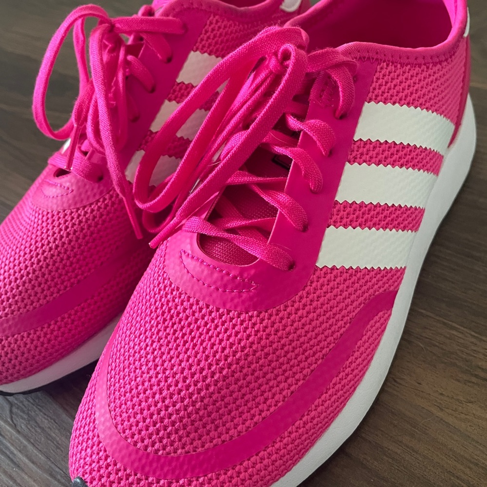 Bright Pink Adidas Tennis Shoes